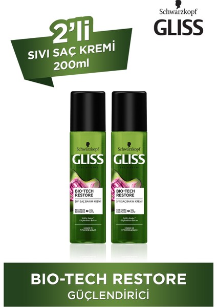 Bio-Tech Güçlendiren Bakım Durulanmayan Sıvı Saç Kremi 200 ml 2'li