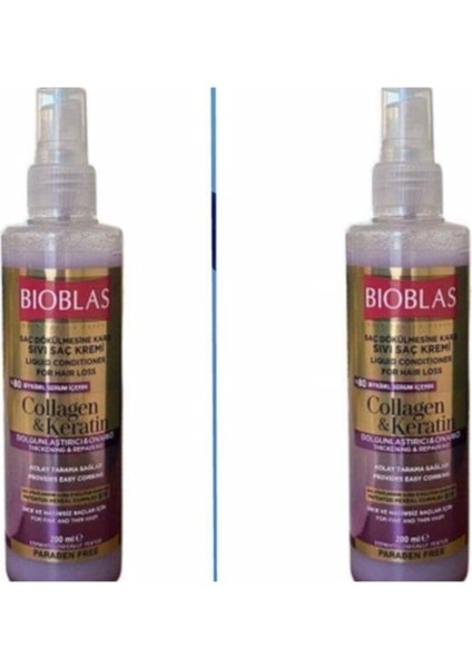 Sıvı Saç Kremi 200 ml & Keratin (2 Adet)