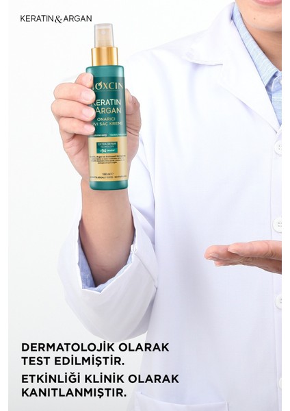 Keratin & Argan Onarıcı Sıvı Saç Bakım Kremi 150 ml Yıpranmış ve Hasar Görmüş Saçlar