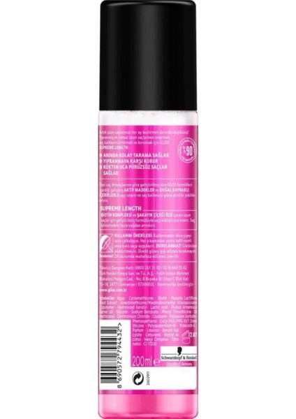 Supreme Length Uzun Saçlara Özel Durulanmayan Sıvı Saç Kremi 200 ml 2'li indirimleri