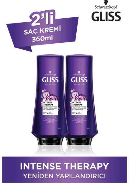 Intense Therapy Yeniden Yapılandırıcı Saç Kremi 360 ml 2'li