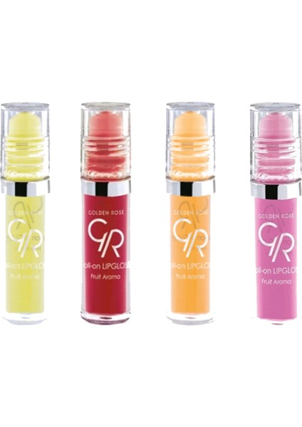 Meyveli Dudak Parlatıcısı-Roll On Lipgloss Çilek+Muz+Limon+Portakal 4'lü 8691190890520