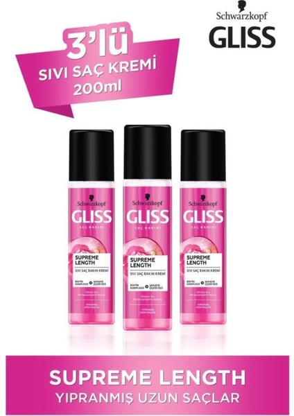 Supreme Length Sıvı Saç Kremi 200 ml x 3 Adet