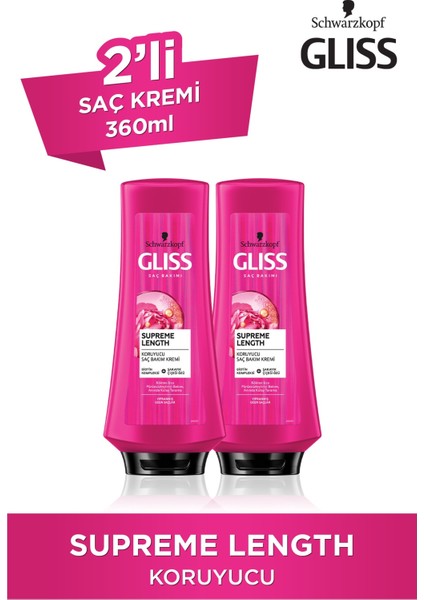 Supreme Length Uzun Saçlara Özel Saç Kremi 360 ml 2'li