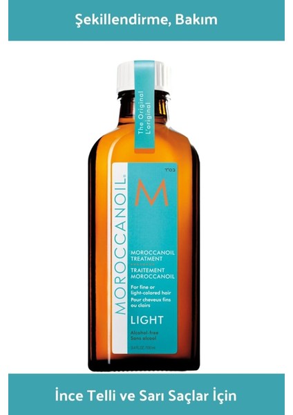 Light Treatment Ince Telli Veya Sarı Saçlar Için Hafif Bakım Yağı 100 Ml