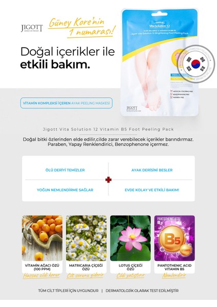 Ölü Deri, Çatlaklar Için Vitamin B5 Içeren Hassas ve Etkili Soyulabilen Ayak Peeling Maske