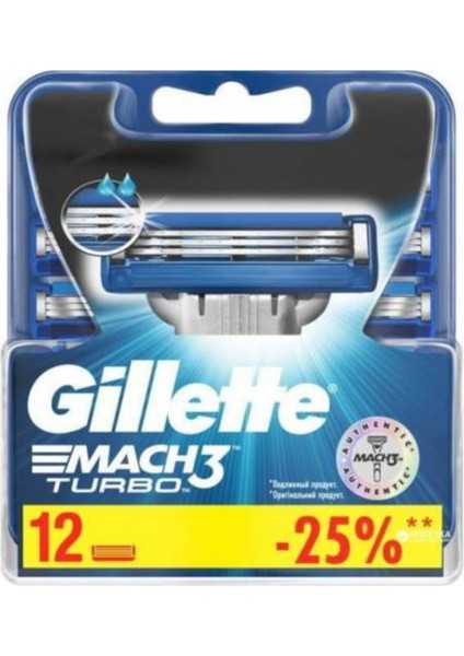 Mach3 Turbo Yedek Tıraş Bıçağı - 12'Li