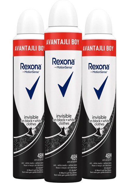Kadın Sprey Deodorant Invisible On Black White Clothes Avantajlı Boy 200 ml X3 Adet fiyatları