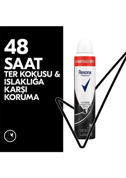 Kadın Sprey Deodorant Invisible On Black White Clothes Avantajlı Boy 200 ml X3 Adet modelleri