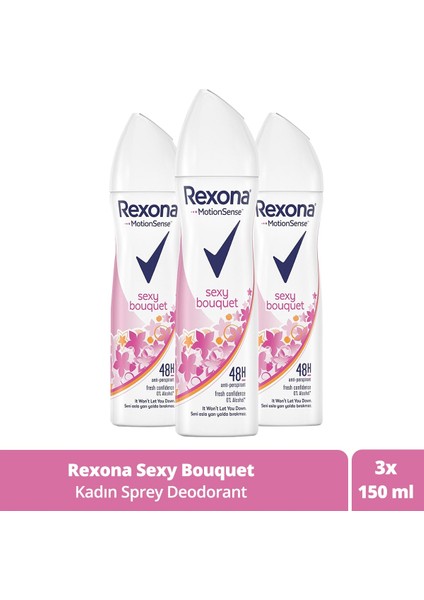 Kadın Sprey Deodorant Sexy Bouquet 150 ml X3 Adet