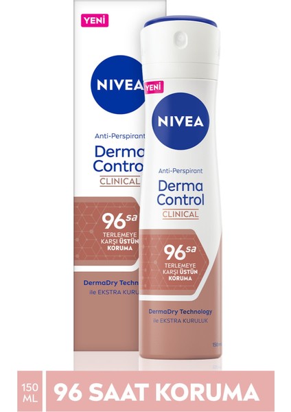 Derma Control Clinical Kadın Sprey Deodorant 150ML 96 Saat Üstün Koruma