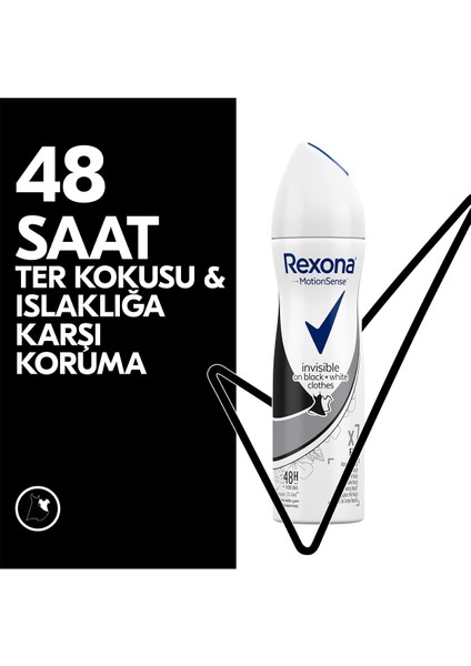 Kadın Deodorant Sprey Invisible On Black White Clothes 150 ml X3 Adet
