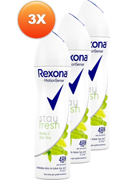 Stay Fresh Bambu ve Aloe Vera Kadın Deodorant 150 Ml. Üçlü Paket