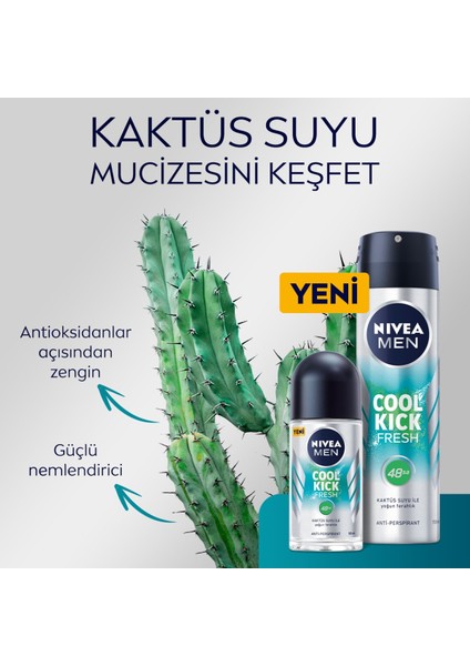 Men Erkek Sprey Deodorant Cool Kick Fresh 48 Saat Anti-Perspirant Koruma 150ML modelleri