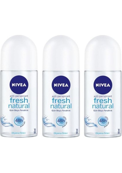 Nıvea Roll On Kadın 50 ml Fresh Natural 3 Adet