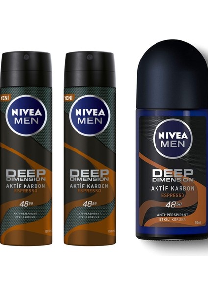 Men Deep Dimension Espresso Deodorant Roll On Set