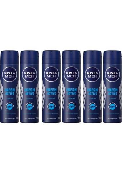 Men Fresh Active Deodorant 150 ml 6 Adet