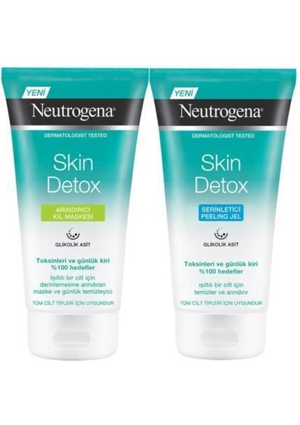 Skin Detox Arındırıcı Kil Maskesi 150 ml + Serinletici Peeling Jel 150 ml