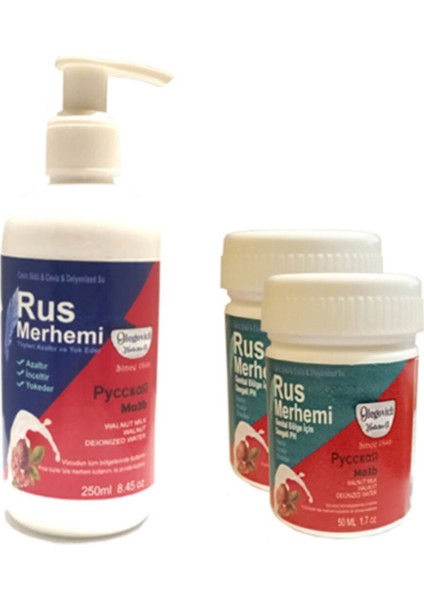 Rus Merhemi Tüy Dökücü Azaltıcı Krem Merhem 250 ml 1 Ad + Rus Merhemi Genital Bö