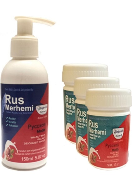 Rus Merhemi Tüy Dökücü Azaltıcı Krem Merhem 150 ml 1 Ad + Rus Merhemi Genital Bö