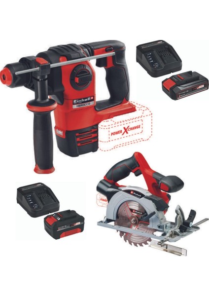 Herocco 18V Kırıcı Delici Te-Cs 18/150 Daire Testere 2.5+4.0AH Akülü Set