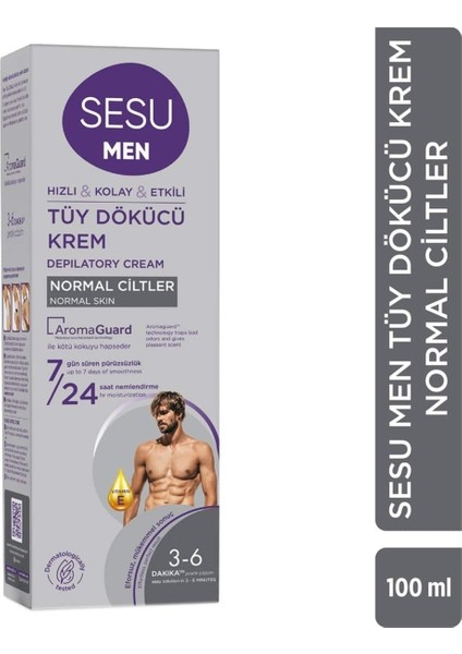 Erkekler Için Tüy Dökücü Krem Normal Ciltler 100 ml