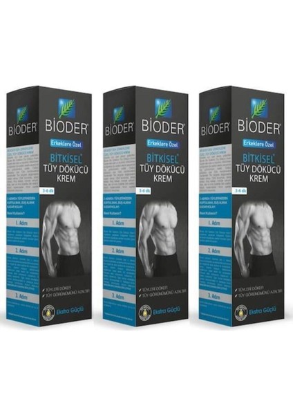 Bitkisel Tüy Dökücü Krem Erkeklere Özel 100 ml x 3 Adet 912486382963