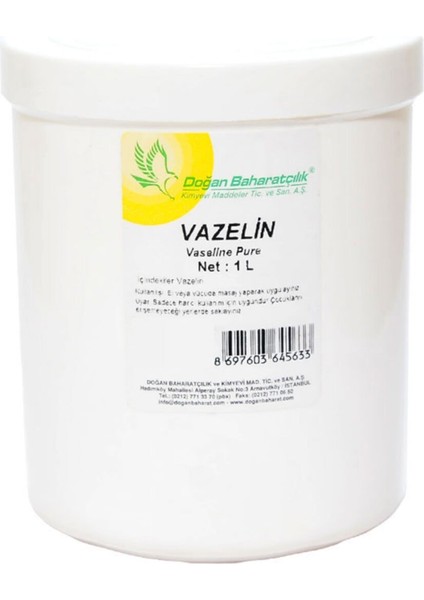 Saf Vazelin Beyaz 1 Lt Pet Kavanoz