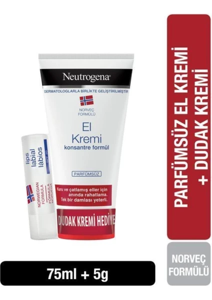 Parfümsüz El Kremi 75 ml Dudak Kremi Hediye