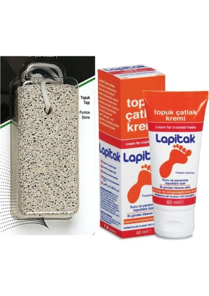 Yazpera Lapitak Topuk Bakım Kremi + Ponza Topuk Ayak Temizleme Taşı