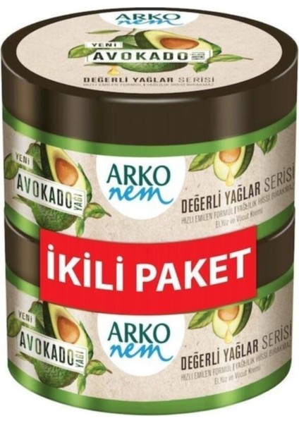 Arko Nem Değerli Yağlar Avokado Yağı El ve Vücut I 2 x 250 ml Arko Nem Krem 2X250