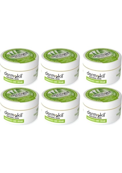 Natural El ve Yüz Bakım Kremi Aloe Vera 300 ml x 6 Adet