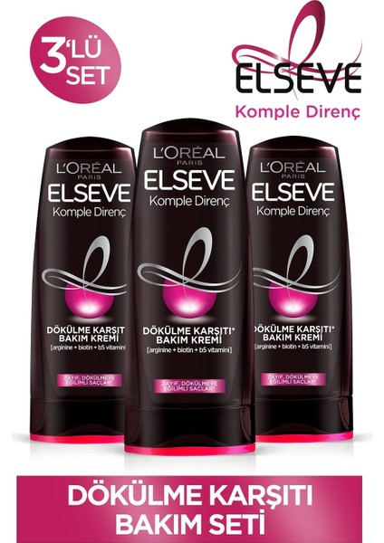 Loreal Komple Direnç Saç Bakım Kremi 390 Ml X 3 Adet