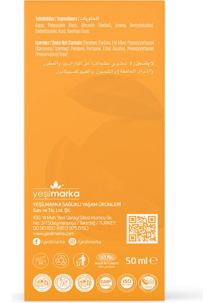 Doğal Deodorant– Portakal- Vegan- Alkolsüz- Parabensiz- Aluminyum Kimyasalı Içermez fiyatları