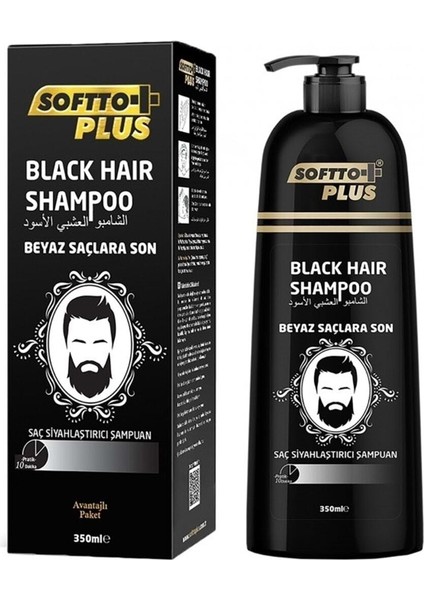 Softto Plus Black Hair Saç Siyahlaştırıcı Şampuan 350 ml