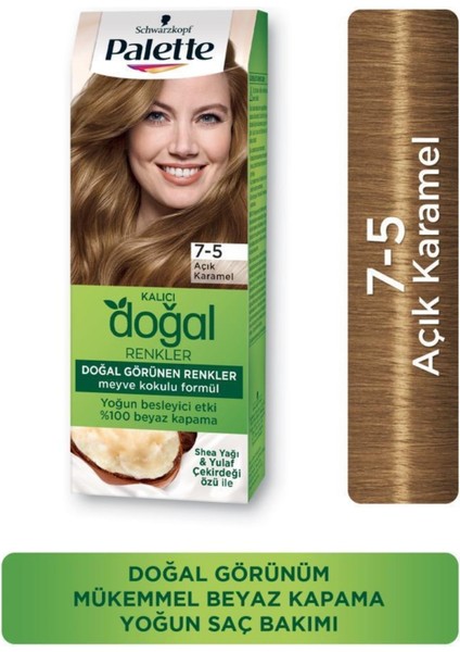 Kalıcı Doğal Renkler 7-5 Açık Karamel Boya