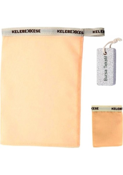 Kelebek Hakiki Koza İpeği Banyo Kesesi 2'li Somon Renk Normal Ciltler İçin Gözenek Açıcı fiyatları