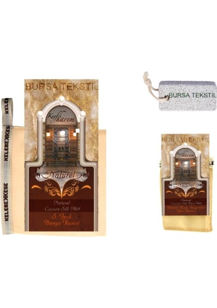 Kelebek Hakiki Koza İpeği Banyo Kesesi 2'li Somon Renk Normal Ciltler İçin Gözenek Açıcı modelleri