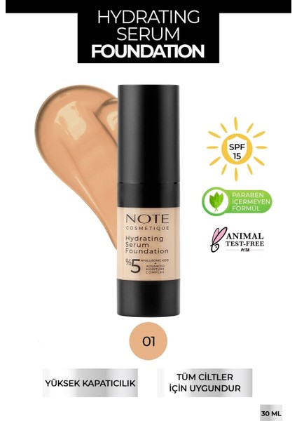 Cosmetics Hydrating Serum Hyaluronik Asit Fondöten 001 Fnd Hydr