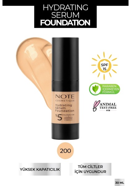 Cosmetics Hydrating Serum Hyaluronik Asit Fondöten 200 Fnd Hydr