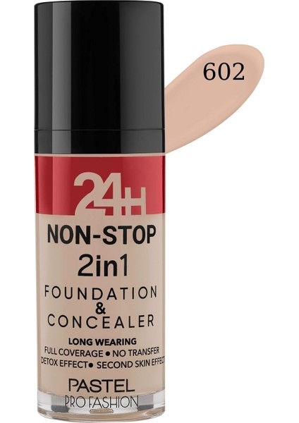 24H Non-Stop 2ın1 Fondöten & Concealer 602