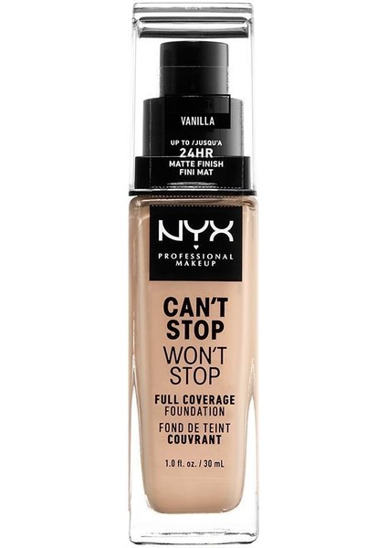 Nyx Fondöten - Can't Stop Won't Stop Full Coverage Foundation 6.5 Nude 30 ml 80