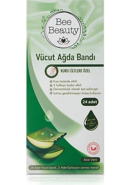 Bee Beauty Vücut Ağda Bandı Aloe Vera 24'Lü