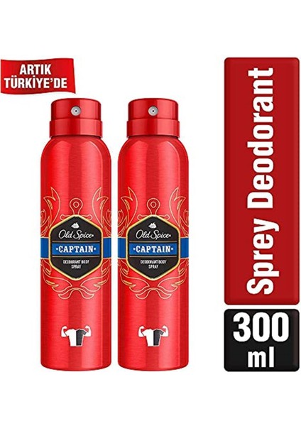 Captain Sprey Deodorant 2X150 ml