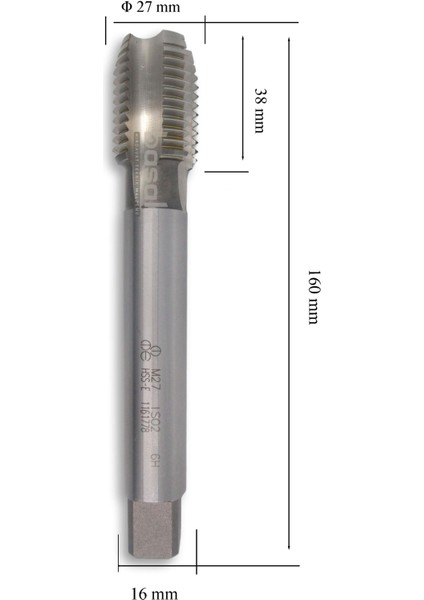 M27 Düz Makine Kılavuzu İnce Şaftlı Hsse Dın 376/C fiyatları