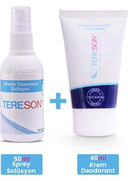 Terleme Önleyici Sprey 50 ml + Krem Deodorant Gümüş Iyonlu 40 ml