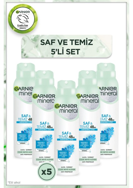 Mineral Saf&temiz Sprey Deodorant 5'li Set