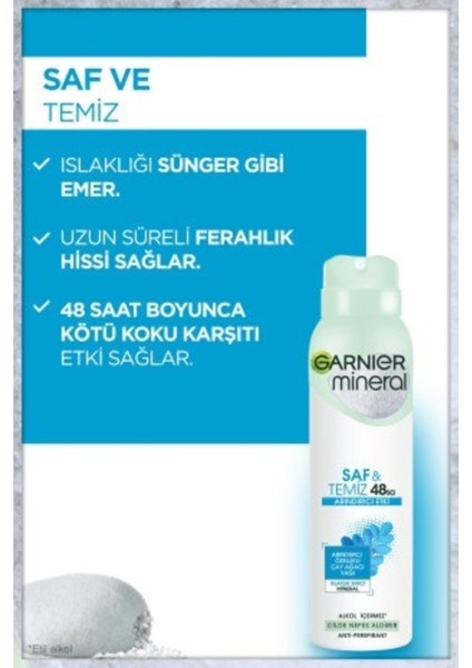 2'li Mineral Saf ve Temiz Sprey Kadın Deodorant Seti