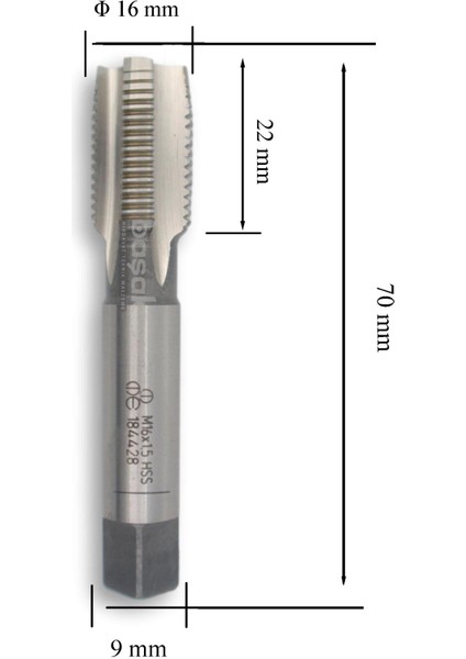 M16X1,5 İnce Diş El Kılavuzu 2’li Takım Hss Dın 2181