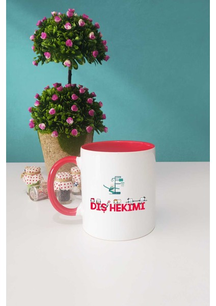 Diş Hekimi Hediye Kırmızı Kupa Bardak Kalemlik fiyatları